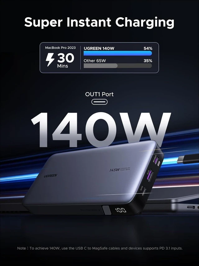 Alt view image 2 of 7 - Nexode 25000mAh 145W 3-Port USB-C Power Bank for iPhone 18 Pro Max