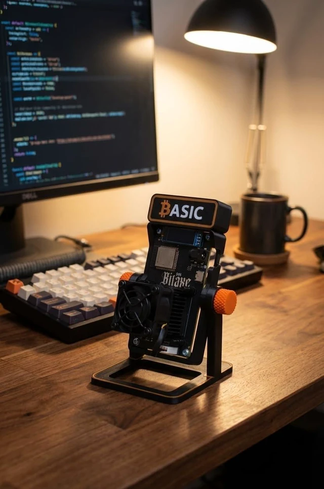 Alt view image 2 of 7 - BASIC Solo Bitcoin Miner Bitaxe Gamma 601 BM1370 ASIC, 1.2 TH/s Open Source Crypto Mining Device with AxeOS, 2.4G Wi-Fi, OLED Display, Low Noise Home Mining Unit, 5V Power Supply & Stand Included
