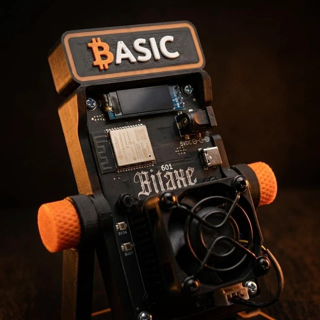 Alt view image 5 of 7 - BASIC Solo Bitcoin Miner Bitaxe Gamma 601 BM1370 ASIC, 1.2 TH/s Open Source Crypto Mining Device with AxeOS, 2.4G Wi-Fi, OLED Display, Low Noise Home Mining Unit, 5V Power Supply & Stand Included