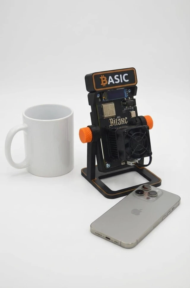 Alt view image 7 of 7 - BASIC Solo Bitcoin Miner Bitaxe Gamma 601 BM1370 ASIC, 1.2 TH/s Open Source Crypto Mining Device with AxeOS, 2.4G Wi-Fi, OLED Display, Low Noise Home Mining Unit, 5V Power Supply & Stand Included