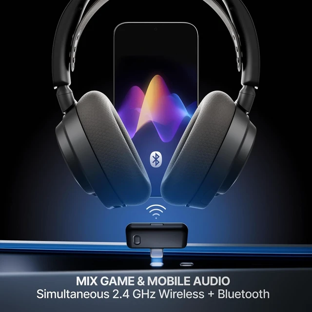 Alt view image 4 of 7 - Arctis Nova 7P Wireless Gen 2 Gaming Headset - Real-Time App Control, 50+ HR Play, Neodymium Magnetic Drivers, Mix 2.4GHz/Bluetooth, PS5, PS4, PC, Switch 1/2, Mobile - Black