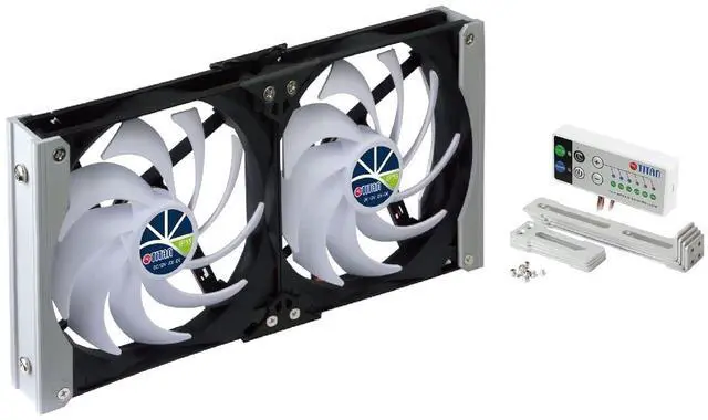 Main image of TITAN- 12V DC IP55 Waterproof Double Rack Mount Ventilation Cooling Fan with Timer and Speed Controller- TTC-SC20 (140mm)