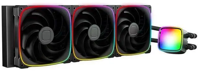 Main image of Geometric Future Eskimo Pro - 420mm AIO CPU Liquid Water Cooler- RGB PWM Squama 2503B 140mm Fan x 3- Fit Intel® LGA 1700, AMD®AM5 - Black- (GEO-EP-42B)