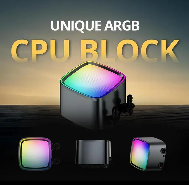 Alt view image 3 of 7 - Geometric Future Eskimo Pro - 420mm AIO CPU Liquid Water Cooler- RGB PWM Squama 2503B 140mm Fan x 3- Fit Intel® LGA 1700, AMD®AM5 - Black- (GEO-EP-42B)