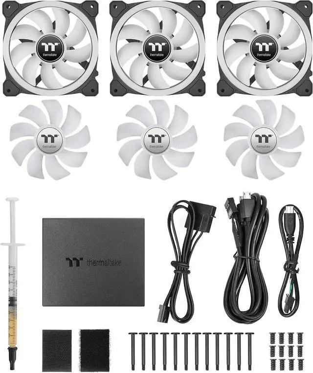 Alt view image 7 of 7 - Thermaltake SWAFAN 12 RGB Radiator Fan TT Premium Edition 3 Pack, Swappable Fan Blade Design, Customizable air Flow Direction, 2000 RPM, CL-F137-PL12SW-A, Black