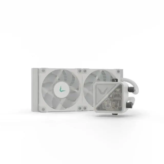 Alt view image 4 of 5 - Valkyrie V240 Lite AIO CPU Liquid Cooler, White, 240mm, RGB LEDs, FDB 120mm Fans 2150RPM, 2800RPM Pump, Fits AMD AM5/AM4, Intel LGA 1851, AMD Ryzen 9800x3D, 7800x3D, Intel Core Ultra 245K, 265K, 285K