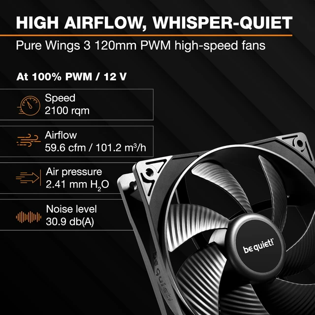 Alt view image 3 of 7 - Pure Loop 3 360mm All-in-One Water Cooling for Overclocked / Systems, 3X Pure Wings 3 120mm PWM High-Speed Fans, High Static Pressure, Whisper-Quiet PWM Pump