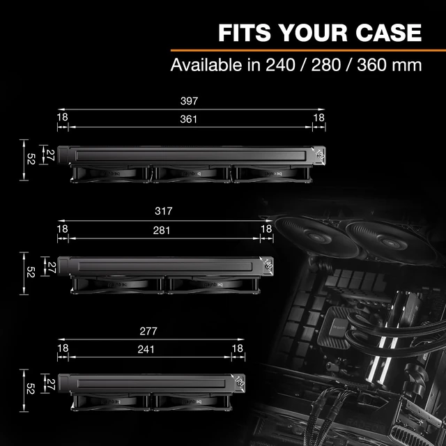 Alt view image 7 of 7 - Pure Loop 3 360mm All-in-One Water Cooling for Overclocked / Systems, 3X Pure Wings 3 120mm PWM High-Speed Fans, High Static Pressure, Whisper-Quiet PWM Pump