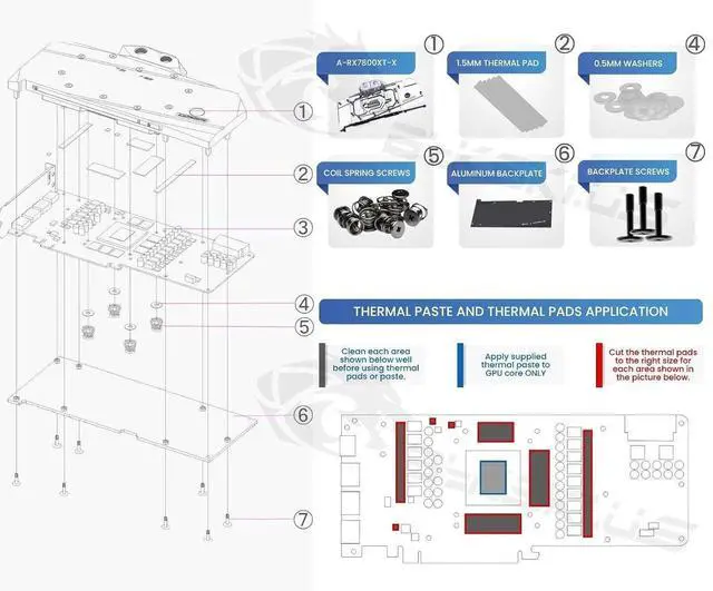 Alt view image 4 of 5 - Bykski Full Coverage GPU Water Block and Backplate for AMD Radeon RX 7800 XT (A-RX7800XT-X)