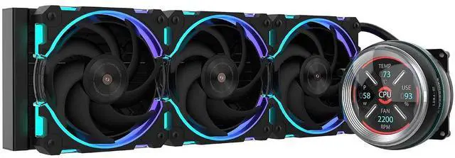 Main image of ALSEYE W360 L CPU Liquid Cooler, AIO CPU Cooling, LCD Display, 360mm Radiator Animated Temperature & Image Screen, ARGB, PWM Pump 320W TDP for Intel LGA 1700/1200 & AMD AM5/AM4 (Black)
