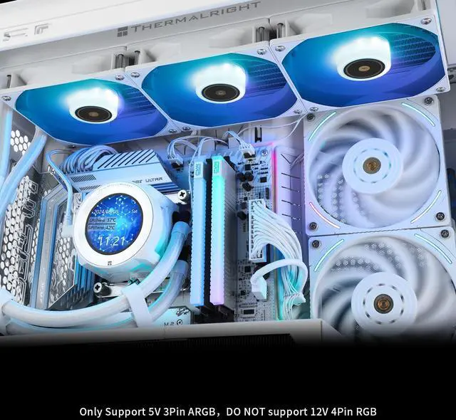 Alt view image 6 of 6 - CORE Vision 360 White ARGB CPU AIO Cooler,IPS LCD Screen with 480 * 480 Resolution,for AM5&Intel 1700/1851,High-Performance 360 Specs Water-Cooled Radiator with 2.1in Removable Display