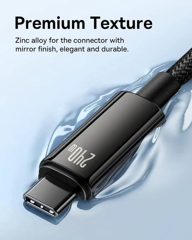 Alt view image 5 of 7 - USB C Cable, 240W PD 5A Fast Charging USBC to USBC Cable, Zine Alloy Nylon Braided Type C Charger Cord for iPhone 17 16 Pro/Plus/Pro Max, MacBook, iPad Pro/Mini, Samsung S23/S22+ (6.6ft)