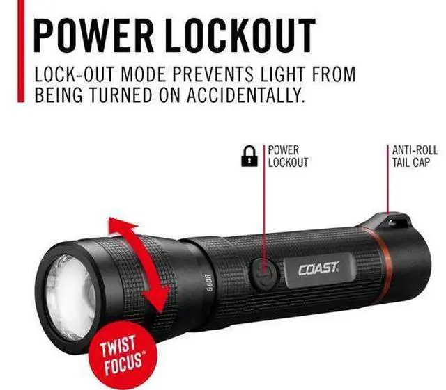 Main image of Coast G60R 1000 Lumen Waterproof Rechargeable LED Flashlight, 2-Pack