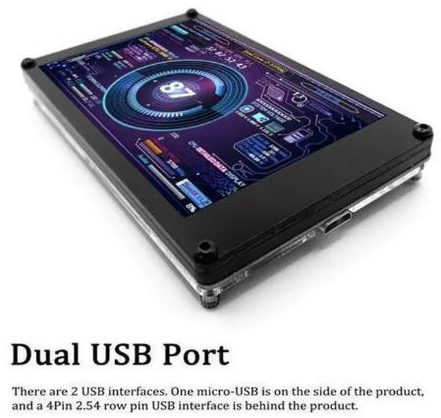 Main image of 3.5 Inch PC Sensor Panel Display,Computer Temp Monitor, Mini Screen Temperature Display PC CPU Data Monitor for PC CPU RAM Data, 360 Degree Rotation Sub Screen for Computer Case, Computer Temp Mo