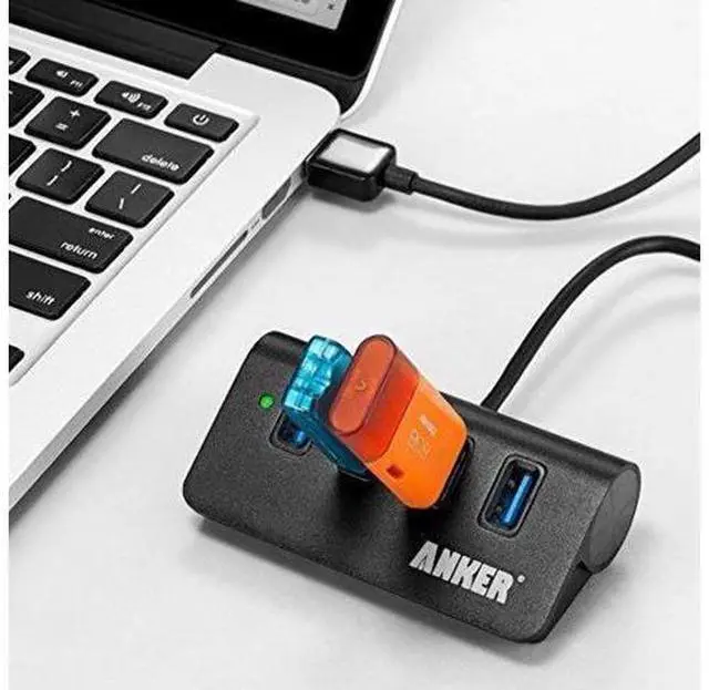 Main image of 4-Port USB 3.0 Unibody Aluminum Portable Data Hub with 2ft USB 3.0 Cable for MacBook Mac Pro/mini iMac XPS Surface Pro Notebook PC USB-Flash Drives Mobile HDD and More
