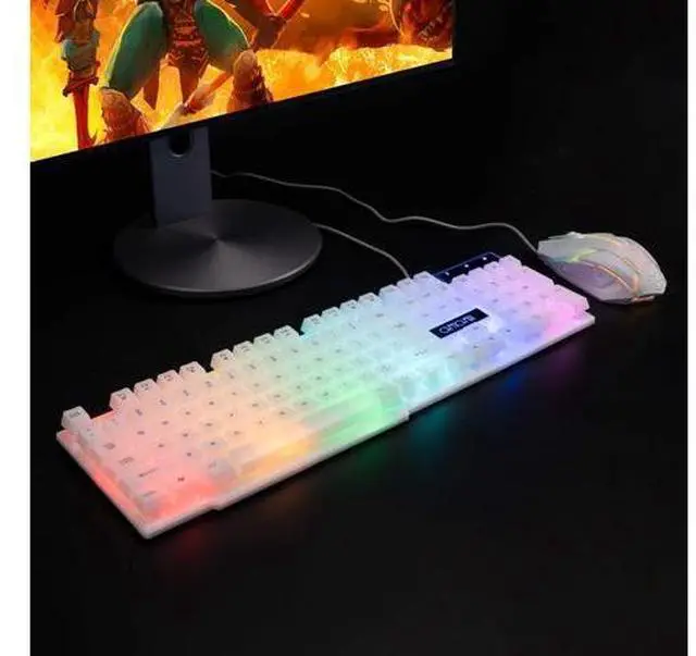 Main image of RGB Gaming Keyboard and Mouse Combo,USB Wired Light Up Keyboard, Rainbow LED Lit Backlight Keyboard Mouse Set for Computer Windows PC PS4 Xbox Laptop iMac Resberry Pi