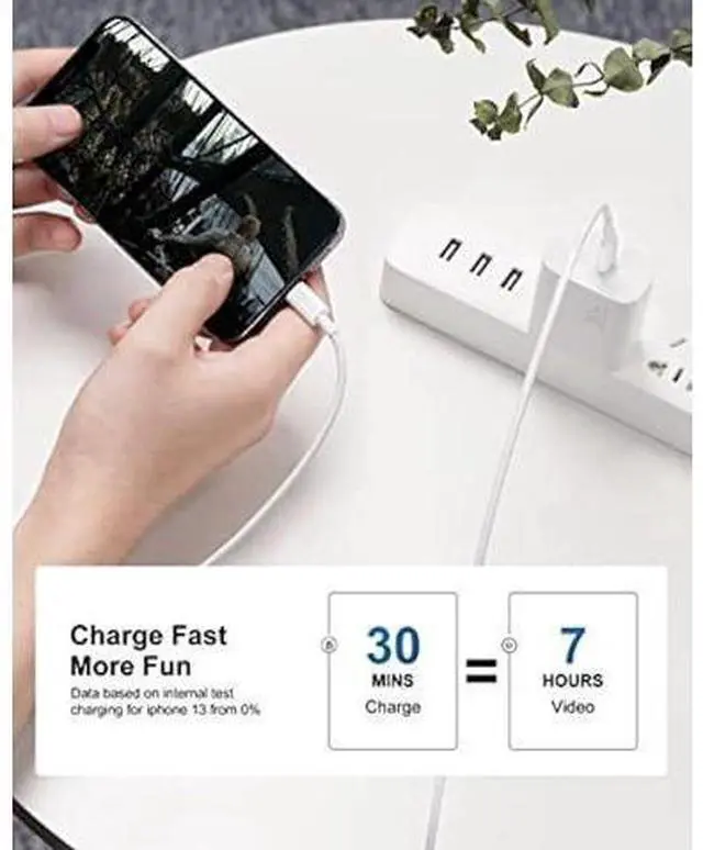 Main image of 30W USB C Fast Charger for MacBook Air 13/12 inch M1/M2, 2022 2020 2019 2018 Laptop, iPhone 17/Air/16/15 Pro Max, iPad Pro 12.9/11 inch, Air, PD Wall Charging Block + 6FT USB-C Power Cable Cord Gift