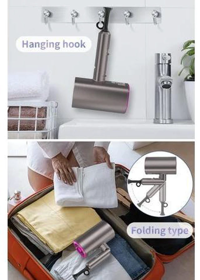 Main image of Professional Ionic Hair Dryer Blow Dryer with Diffuser and Concentrator for Curly Hair,Foldable Handle Travel Hair Dryer,Constant Temperature Hair Care (Coffee Gold)