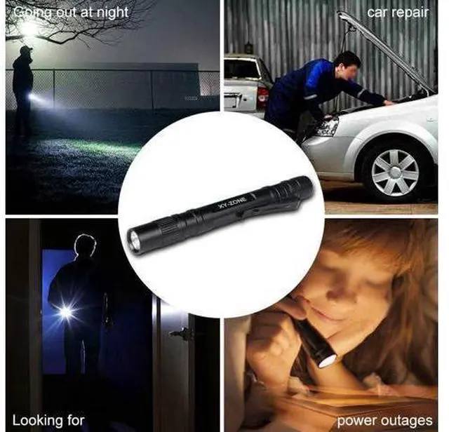 Main image of 5PCS Led Pen Flashlight 1000 Lumens Lamp Clip Mini Black 507 Pocket Penlight Flashlight Torch Powered by 2 AAA Battery(Battery Not Included)
