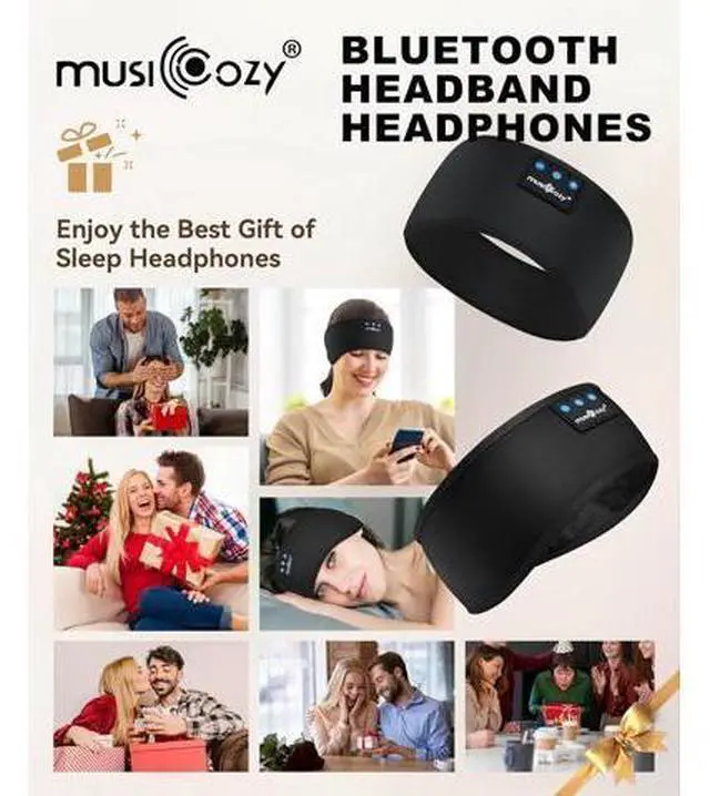 Main image of MUSICOZY Sleep Headphones Bluetooth 5.4 Headband, Sports Wireless Earphones Sweat Resistant Earbuds Sleeping Headphone with Ultra-Thin HD Stereo Speaker for Workout Running Cool Gadgets Unique Gifts