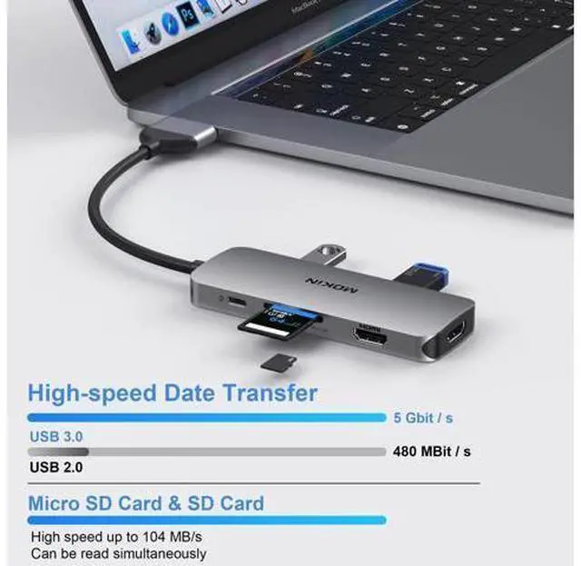 Main image of Docking Station for MacBook Pro Air, Mac Docking Station Dual Monitor, MacBook Pro/Air Dock with Dual HDMI(4K @60Hz), 3 USB3.0,SD TF Card Reader and 100W PD MacBook USB C Hub