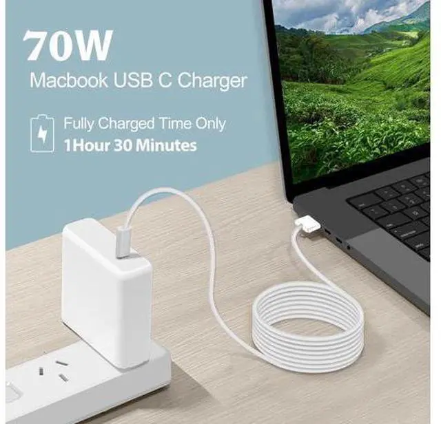 Main image of 70W USB-C to Mag 3 Charger for Mac Book Pro Air 16 15 14 13 Inch M4 M3 M2 M1 from 2025 2024 2023 2022 2021 as Original Quality with 6.6ft USBC to 3 Cable Compatible with All USB C Power Adapter