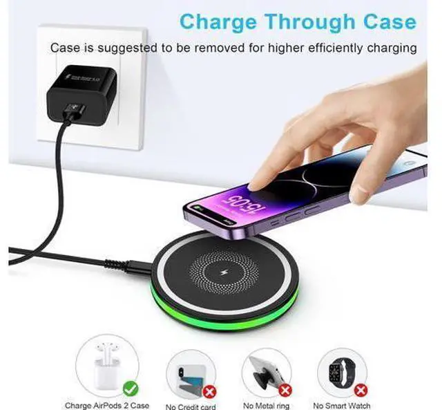 Main image of Wireless Charger for Android Fast Wireless Phone Charger Charging Pad Wireless Fast Charger for Galaxy S25 Ultra S25 Plus S25 S24 S23 S22 S21 S20 S10 iPhone 16 Pro Max Plus 15 14 13 12