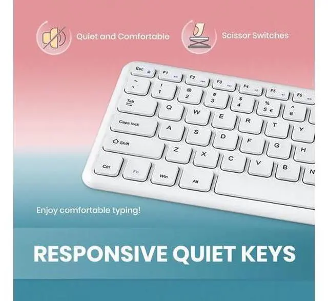 Main image of Perixx PERIBOARD-213W Wired Quiet USB Scissor Keyboard - 14.45x4.76x0.70 Inches - Compact Design with Number Pad - White - US English (PERIBOARD-213US)