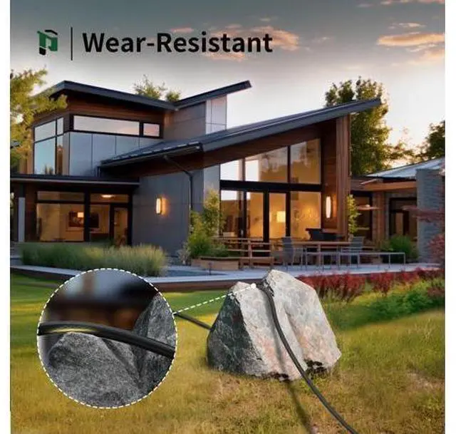 Main image of Outdoor Extension Cord 25 FT Waterproof, 16/3 Gauge Black Heavy Duty 3 Prong Extension Cord, 13A 1625W SJTW, ETL Listed, Great for Garden and Home