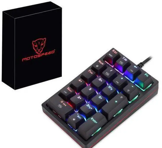 Main image of Macro Mechanical Numeric Keypad USB Wired 21 Keys Mini Numpad Portable Keypad RGB Backlight Gaming Keypad Extended Layout for Cashier(Fully Programmable Keys)