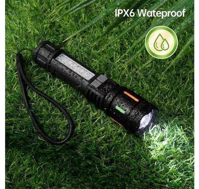 Main image of Rechargeable Flashlights High Lumens 900,000L (2 Packs), 5 Modes Super Bright Led Handheld Flash Light Battery Powered with COB Side Light, USB C Charging, Power Display, Waterproof, Zoomable Beam