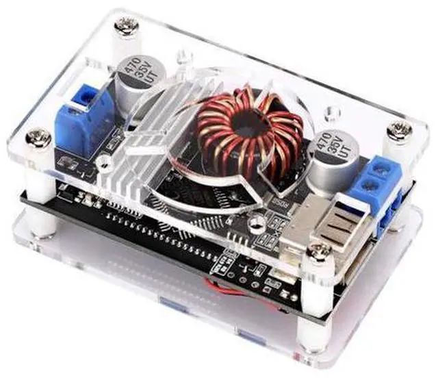 Main image of DROK Adjustable Voltage Regulator, DC Buck Boost Converter 6-30V to 0.5-30V 4A 60W 5V 24V Voltage Converter, 12V Power Supply Step Up Step Down Transformer with USB Port Case LCD Display Volt Amp