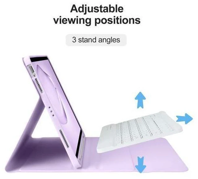 Main image of BQSS Keyboard Case for iPad Air 11" (M2) 2024 Detachable Keyboard Case for iPad Air 5th Generation 10.92022 case with keyboard for Air 4th Gen 10.9 Inch 2020/ Pro 11" 2018 Pencil Holder Purple