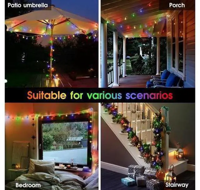 Main image of Coloured Globe String Lights Battery Operated,1 Pack 26.2FT 60 LED 16 Colour Changing Water Proof Crystal Ball Outdoor String Lights with Remote Control for Home, Patio,Party,Garden ,Christmas,Easter