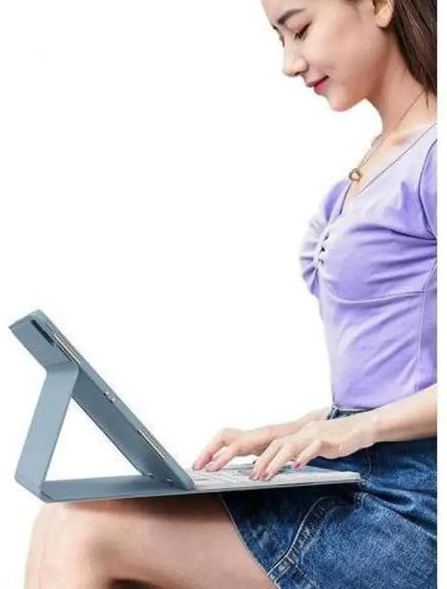 Main image of Backlit Keyboard Case for Galaxy Tab A11+ / A9+ Plus 11" Case with Detachable Bluetooth Rainbow Backlight Keyboard and Mouse,Purple+White