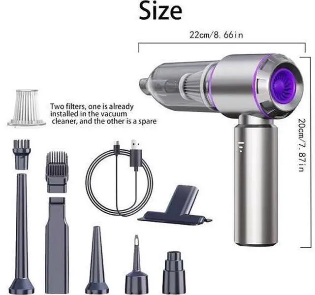 Main image of Airified Pro Car Vacuum, 3 in 1 New Pro V2 Portable 29000 Pa Suction Air Blower/Car Vacuum, Rechargeable High Power Cordless Vacuum Cleaner for Home, Long Lasting Battery Mini Vacuum Cleaner