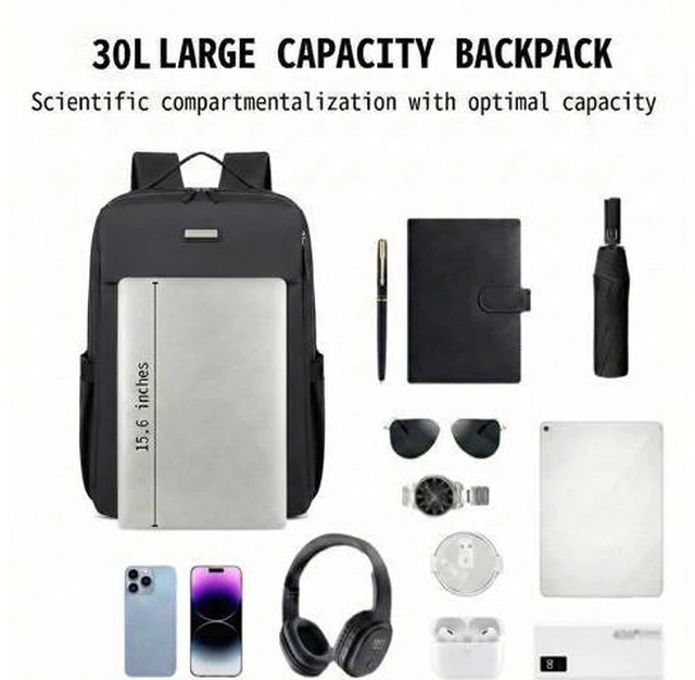 Main image of Leisurenest 17 Inch Laptop Backpack for Men & Women, Waterproof Business Travel Computer Bag, Airline Approved Carry On Backpack for Work, College & Commuting(Black)