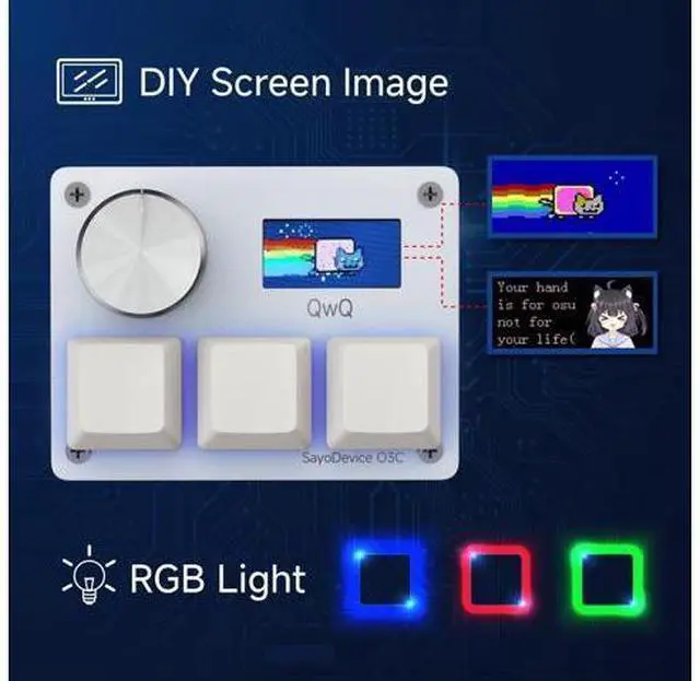 Main image of SAYODEVICE O3C Rapid Trigger Hall Effect Keyboard Suitable for OSU and Geometry Dash Rhythm Game Macro Keypad with Magnetic Linear Switches (White, Gateron Jade Pro Green Switch)