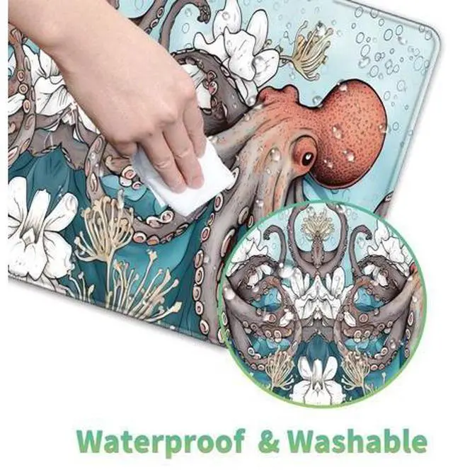 Main image of Mouse Pad,Desk Mat,Computer Mouse Pad and Cute Coasters,31.5"x11.8" with Non-Slip Black Rubber Base Mouse Pad,for Mouse Pads for Laptop,Gaming Office Home,Washable Mousepad,Octopus Marine Life