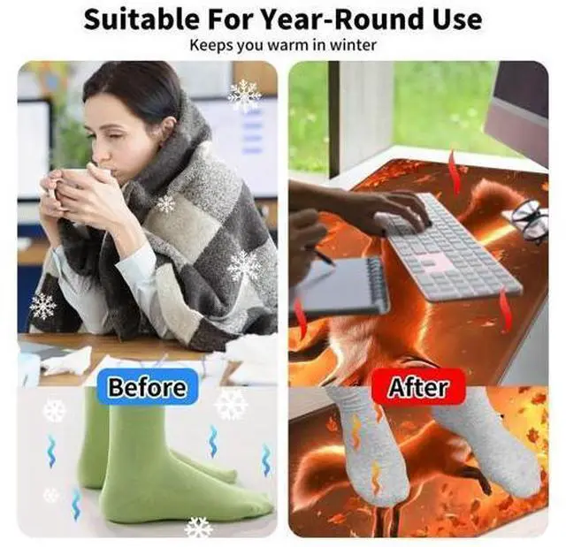 Main image of ACWDMKH Warm Desk Pad,Heated Desk Pad,Office Mat,3 Heating Levels & 3 Hours Auto Shut-Off,31.5"*13" Gaming Mouse Laptop Keyboard Leather Desk Mat,Cute Red Fox Forest