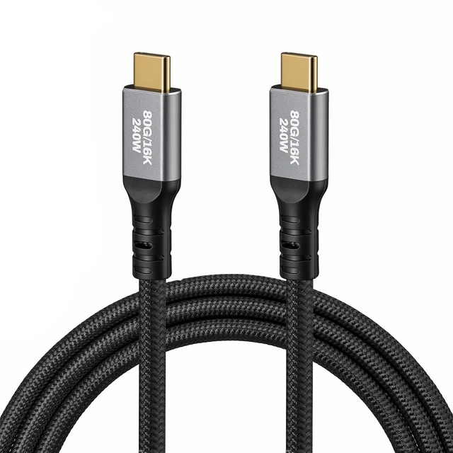 Main image of SZRMCC USB 5 USB C Cable 80Gbps Data Transfer,240W PD Fast Charging,120Gbps Bandwidth for 16K Video Display,Compatible with iPhone 16, MacBook, Studio Display. (2m)