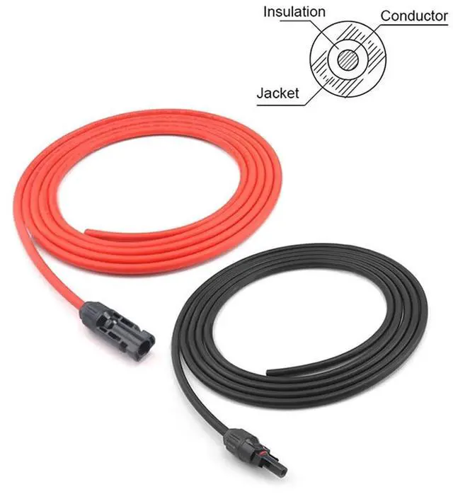 Alt view image 3 of 4 - 1M 2M 3M 5M 8M 10M 15M 20M Female and Male Single Head Solar Extension Wire Cable PV Wire 6/4/2.5 mm2 Solar PV Cable(Black,9m,12AWG 4mm)