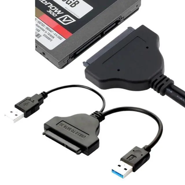 Alt view image 2 of 6 - USB 3.0 to SATA 22 pin Adapter Cable for 2.5/3.5 inch HDD External Power Hard Drive Converter