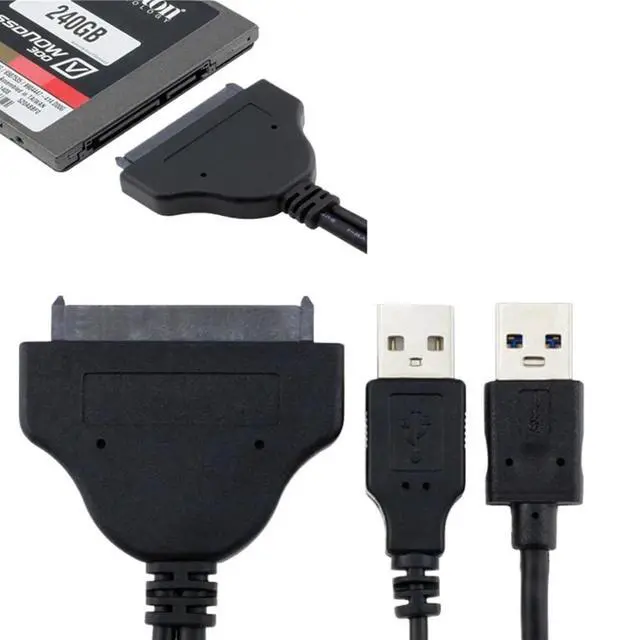 Alt view image 3 of 6 - USB 3.0 to SATA 22 pin Adapter Cable for 2.5/3.5 inch HDD External Power Hard Drive Converter