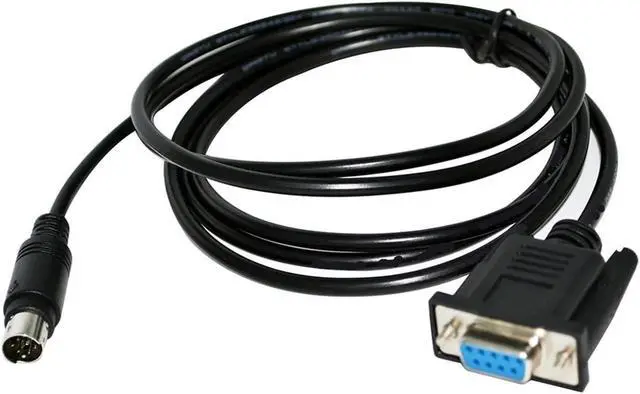 Alt view image 2 of 5 - DB9 D-SUB 9PIN Female/Male to DIN 8P Male 1761-CBL-PM02 Cable for Allen AB MICROLOGIX 1000 1100 1200 1400 1500 PLC(5M,DB9 Female to MD8)