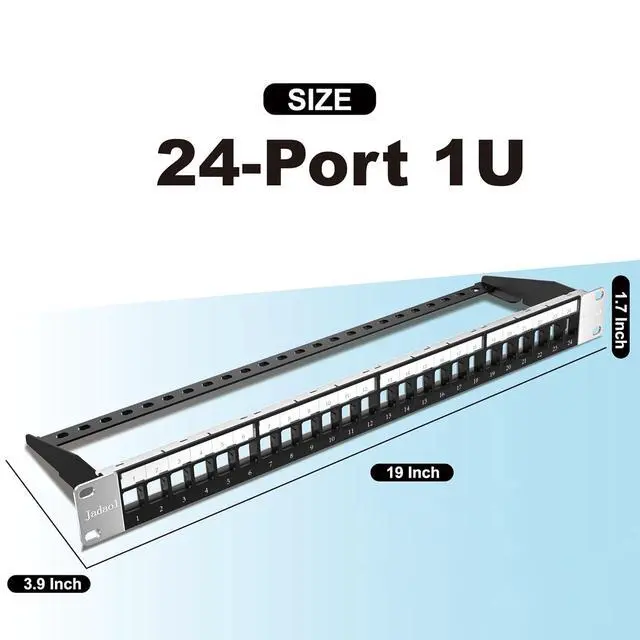 Alt view image 7 of 7 - Jadaol 24 Port Shielded Blank Patch Panel