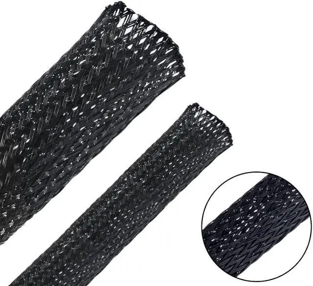 Alt view image 4 of 6 - PET Black Cable Sleeve Length1/3/5/50/100M Insulated Braided Sleeving Wire Cable Flame-Retardant Nylon Tube(50 Meter,10 mm)