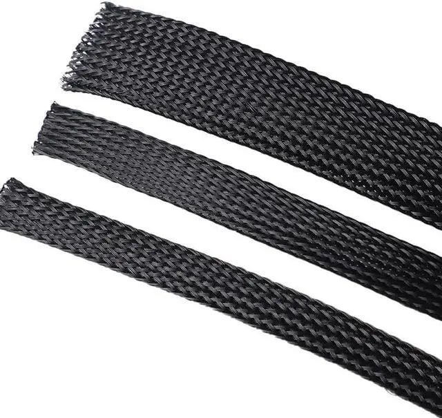 Alt view image 5 of 6 - PET Black Cable Sleeve Length1/3/5/50/100M Insulated Braided Sleeving Wire Cable Flame-Retardant Nylon Tube(50 Meter,10 mm)