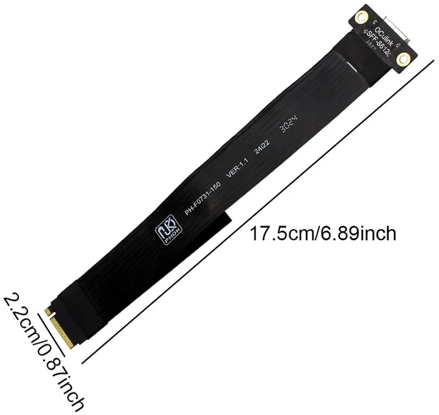 Alt view image 5 of 5 - M.2 NVMe PCIE 4.0 to Oculink SFF-8611 SFF-8612 Female Adapter Cable External Graphics Card Extension Cable