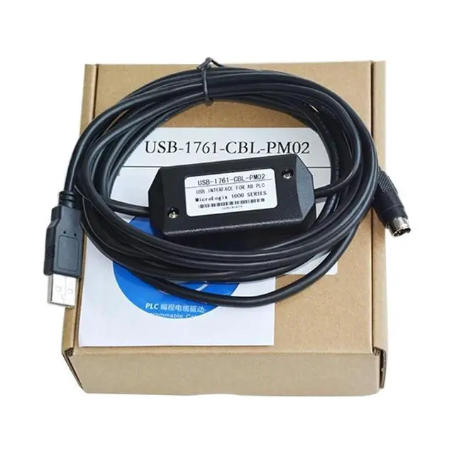 Alt view image 2 of 6 - USB-1761-CBL-PM02 AB Micrologix 1000 1200 1500 Series USB PLC Programming Cable for Round 8 Pin